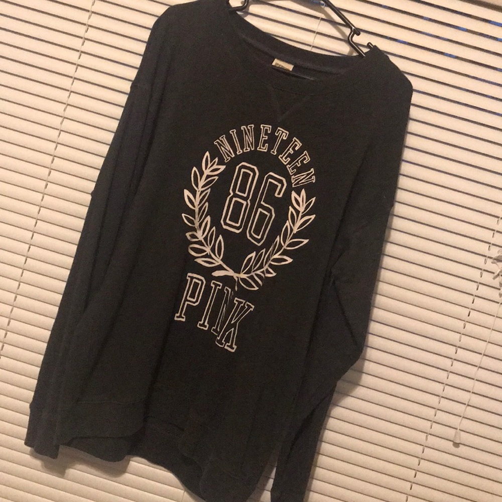 PINK gray sweatshirt oversized